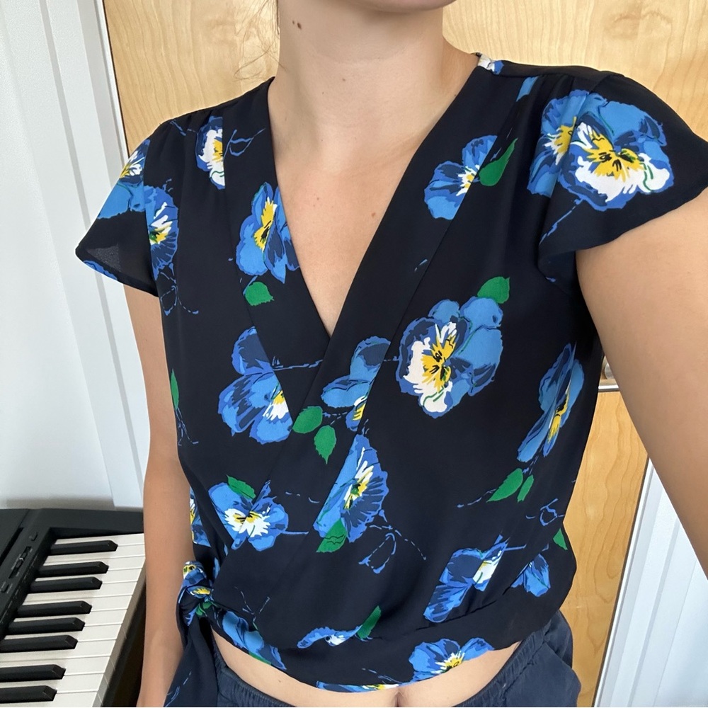 Banana Republic Floral Wrap Blouse